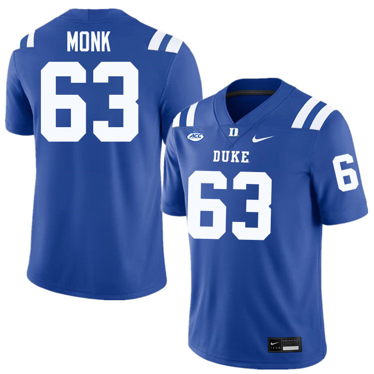 Jacob Monk Duke Jersey,Duke Blue Devils #63 Jacob Monk Jersey Youth College-Blue